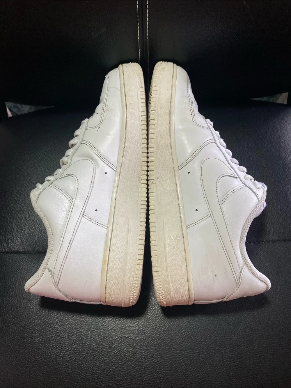 Men’s Nike Air Force 1 Low-Top Leather Sneakers Classic White Size 8